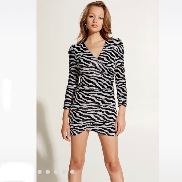 Bardot Zebra Sequin Minidress - Picture 8 of 12